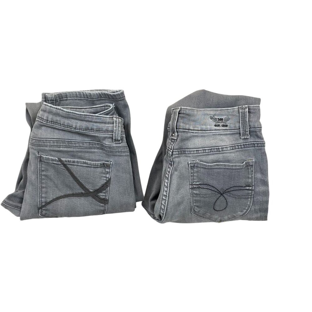 Lot of 2 Lee Womens Perfect Fit Straight  Jeans Size 6 Gray Denim Light Wash